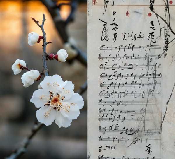 墨梅韵，音乐画卷中的文化传承,墨梅之美，一首歌曲，一幅画卷，一段简谱中的文化传承,旋律,文化传承,第1张