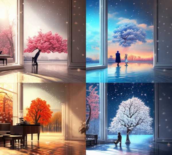 五线谱间，四季问候的诗意流转,四季的问候，钢琴五线谱中的诗意流转,旋律,五线谱,钢琴五线谱,第1张